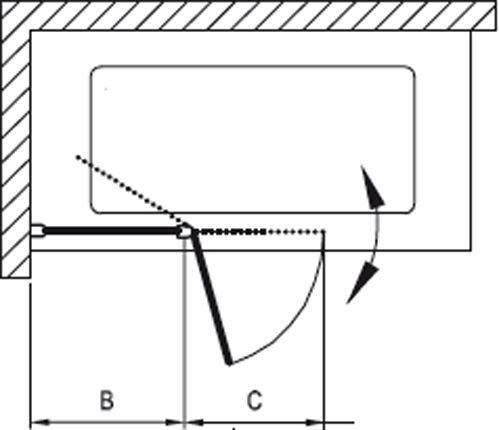 Штора для душа Ravak CVS2- 100 L (Transp) white