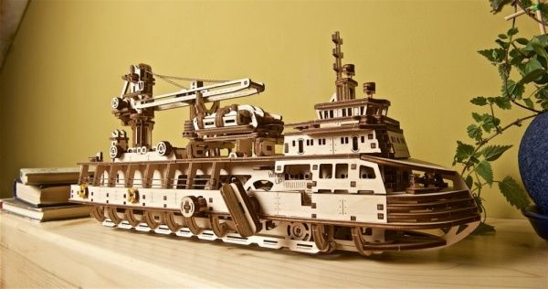 Дерев'яний 3D-конструктор UGEARS Науково-дослідне судно