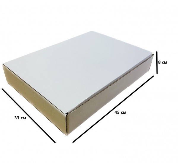 Гофроящик самосборный Т22 белый 450x330x80 мм