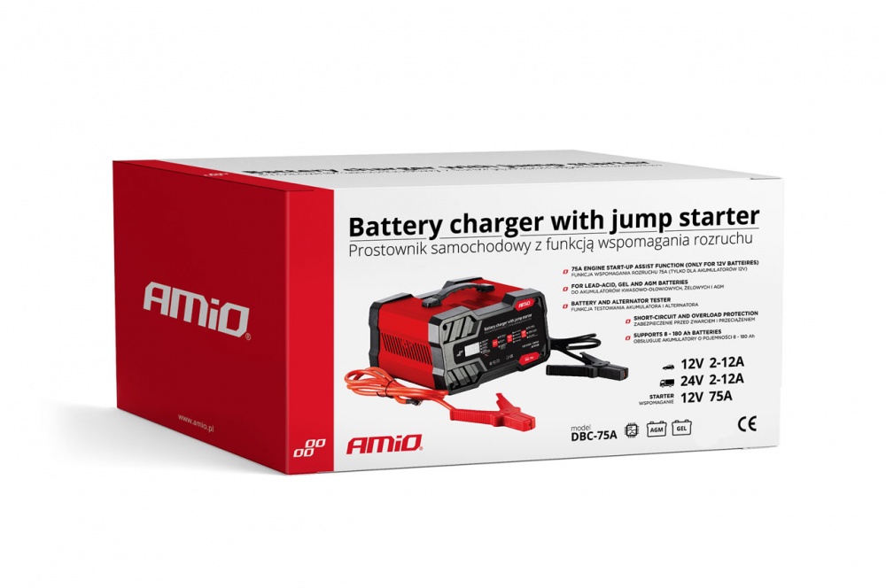 Пусковое устройство AMiO DBC-75A 12V/24V 12 А 200 А/год (24003)