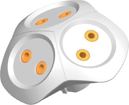 Тройник Neomax без заземления 3 гн. белый NX1018