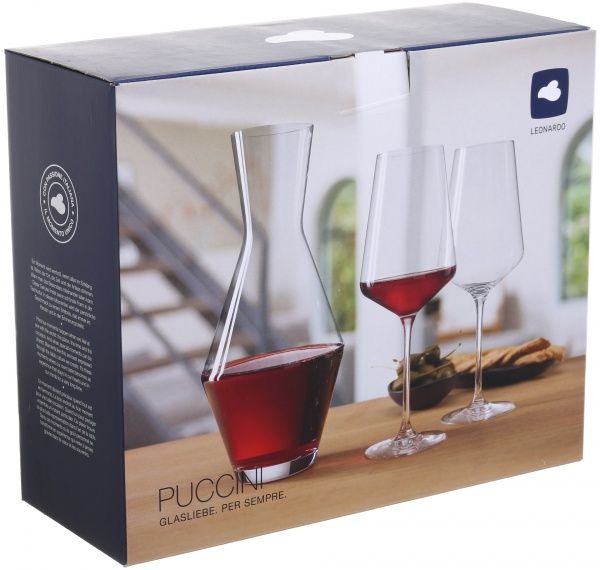 Набор для вина Puccini графин 2 бокала 3 шт. Leonardo 