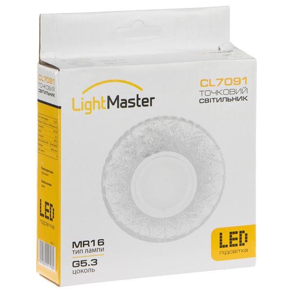 Светильник точечный LightMaster с LED-подсветкой GU5.3 прозрачный CL7091 