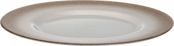 Блюдо кругле 33 см срібно-біле Arda Cam 