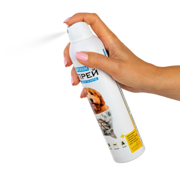 Інсекто-акарицид SUPERIUM Спрей від кліщів, бліх, комарів та ґедзів для собак та котів 300 мл