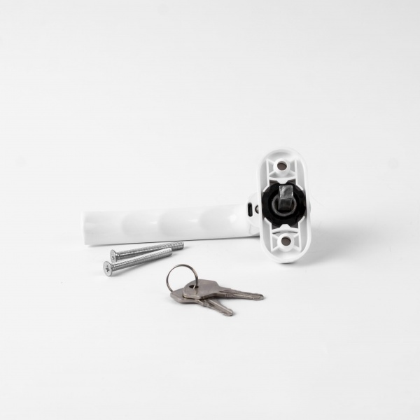 Ручка оконная кнопка-ключ ASTEX Kronos біла Ral 9016 WH 018/37 
