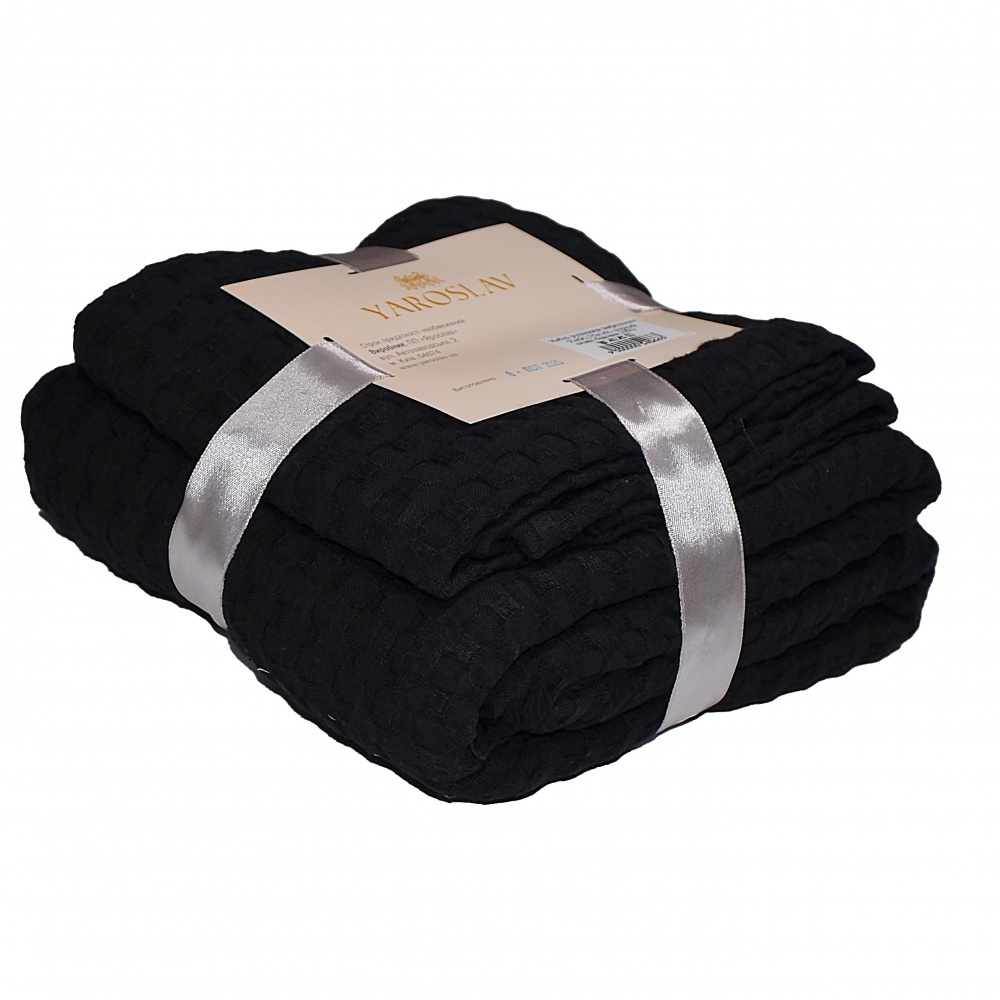 Набір рушників вафельних 2 шт. чорний