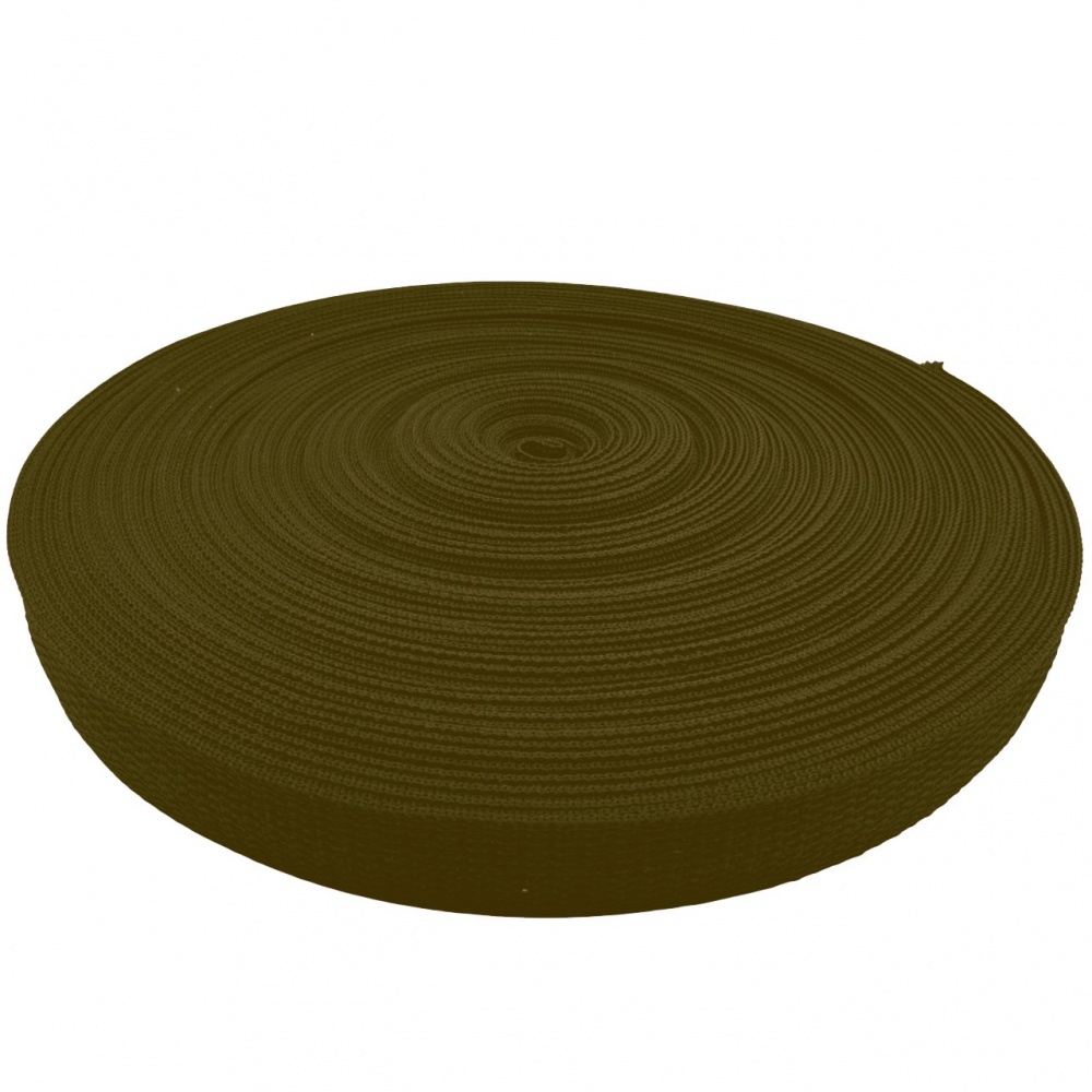 Лента полипропиленовая ременная хаки 25 мм