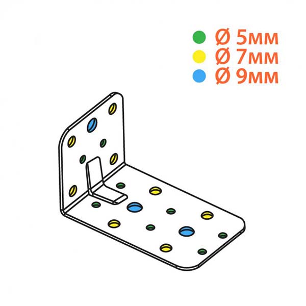 Кутник перфорований Kolchuga асиметричний 100x60x60 мм 2,5 мм