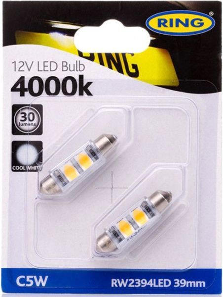 Лампа світлодіодна RinG (RW2394LED) SV8,5-41mm SV8.5 12 В 0,05 Вт 2 шт 4000