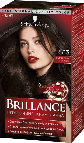 Крем-фарба для волосся Brillance Brillance №883 елегантний темно-каштановий 142,5 мл