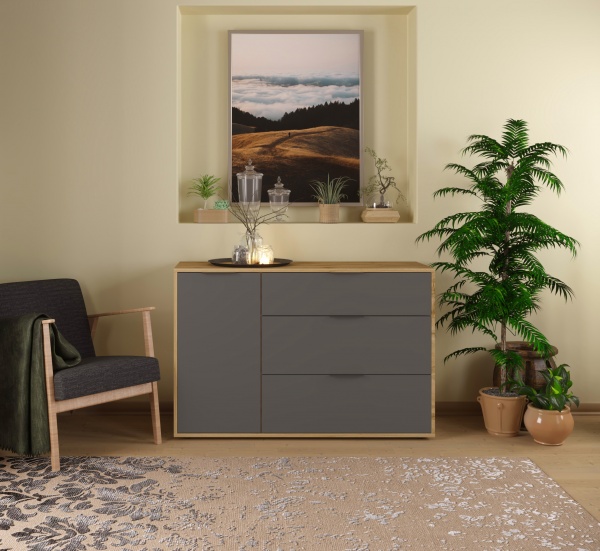 Комод SOKME 1Д/3Ш Нітро дуб вотан 