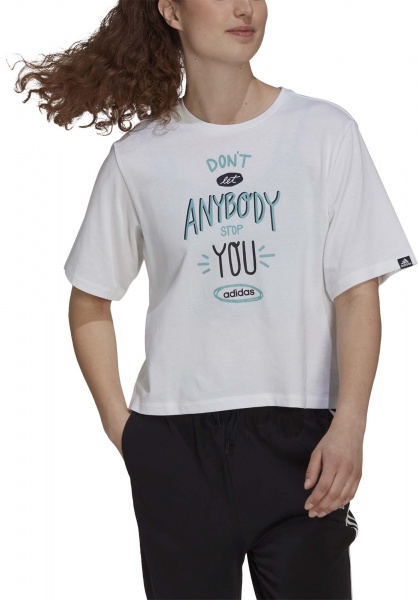 Футболка Adidas W DNT STP G T GS4156 р.M бело-зеленый