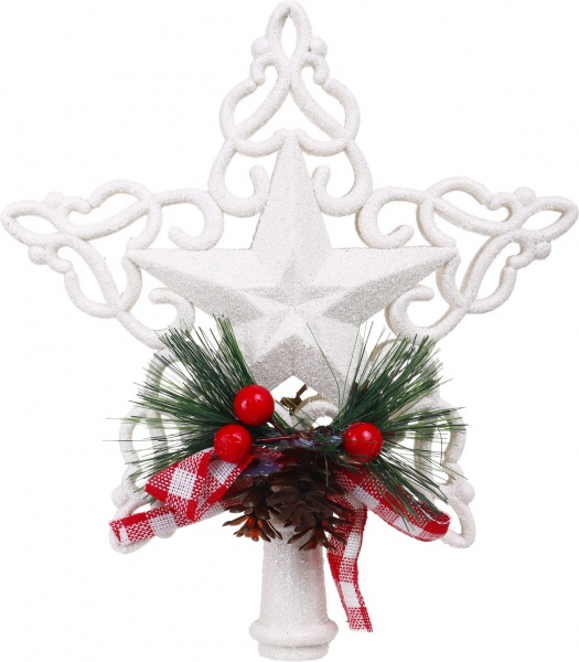 Верхівка для ялинки 17х15 см LD21029W глянцева білий 