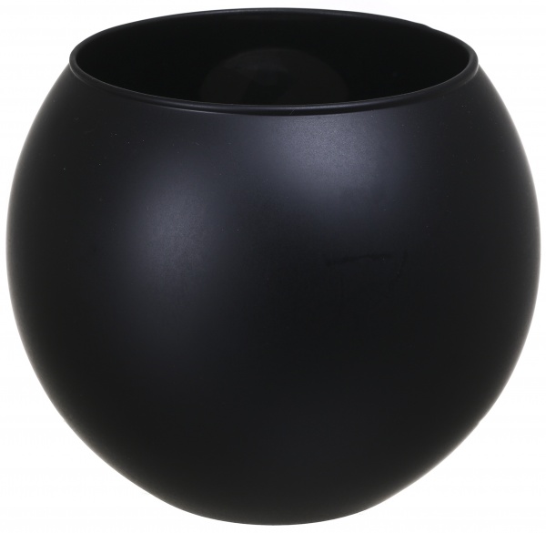 Ваза стеклянная Soft шар 16 см черная 