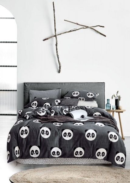 Комплект постельного белья Cool Panda 1,5 черный 