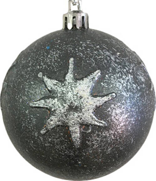 Шар Звезда d80 80 мм серебро/белый 2928