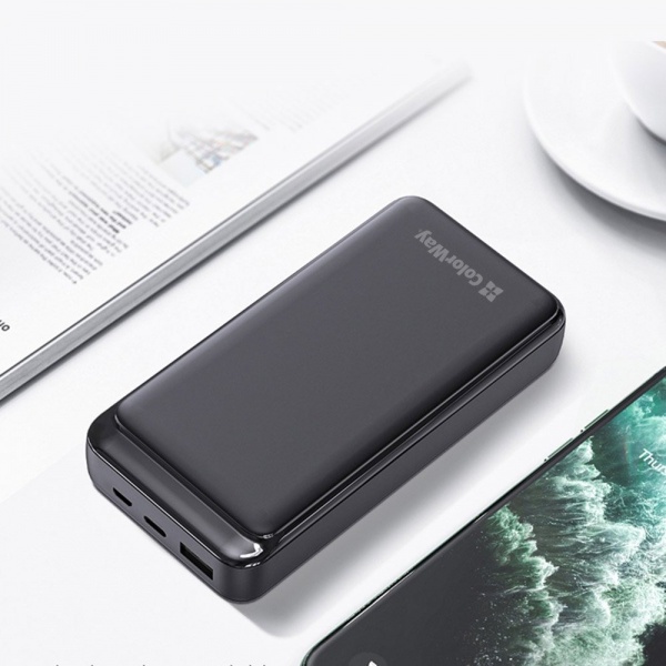 Универсальная мобильная батарея ColorWay 20000 mAh black (CW-PB200LPG3BK-PD) 