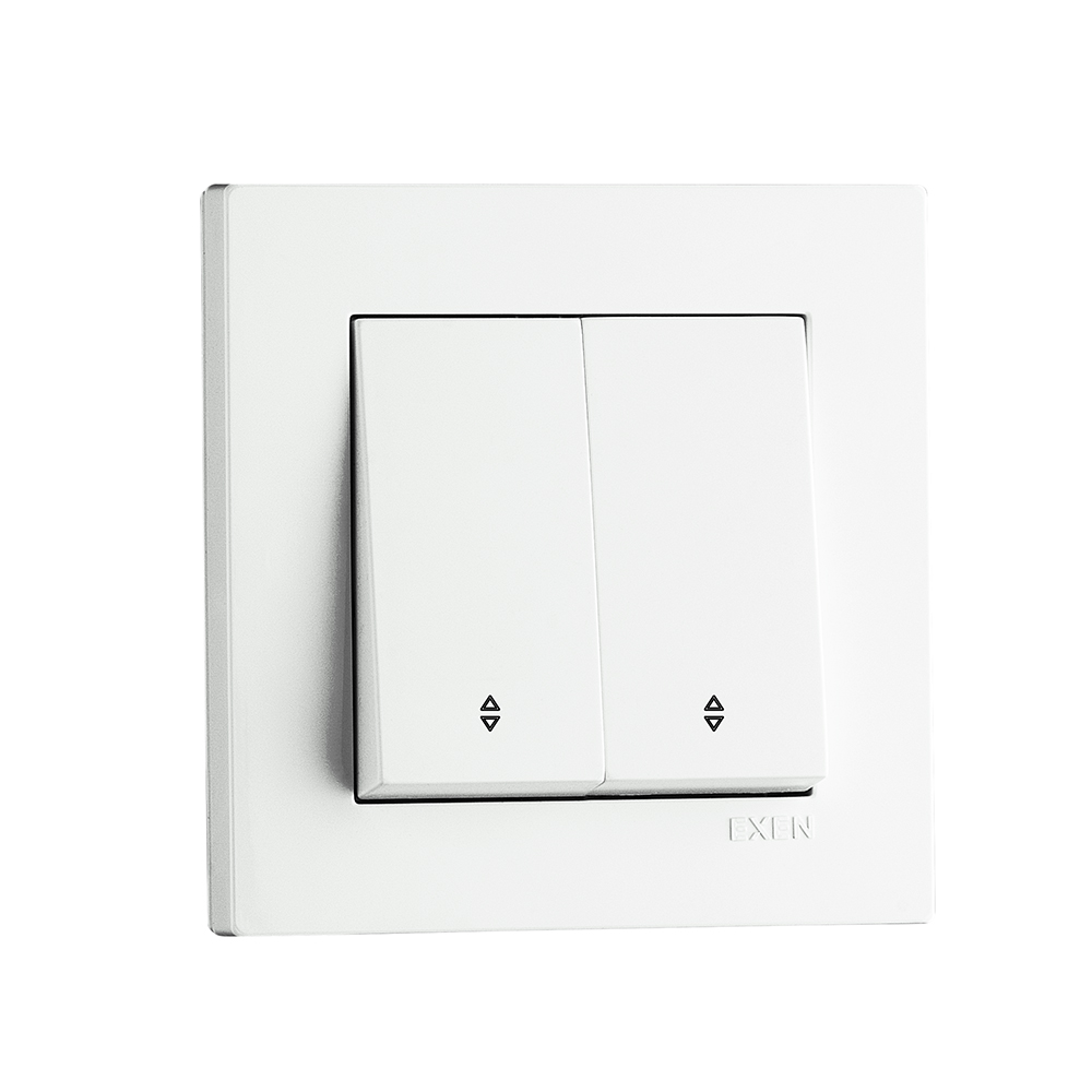 Выключатель проходной двухклавишный EXEN Karell без подсветки белый 290-000102-211
