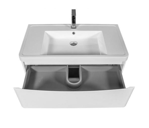 Тумба напольная Aqua Rodos Vista белый глянец с умывальником Ваr 90 см