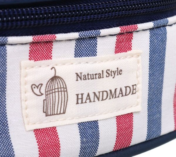 Косметичка Полоска красный с голубым 