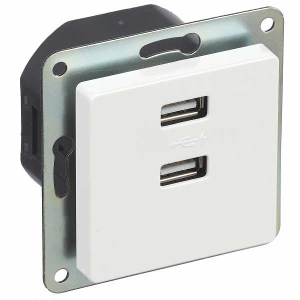 Розетка USB подвійна Siemens Line IP20 полярно-білий 5TG25780WH