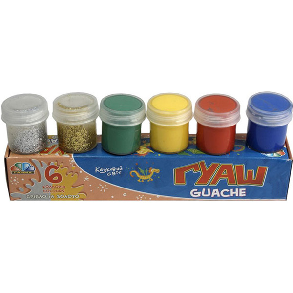 Фарби гуашеві Творчість 6 кольорів 60 мл 400202 Гамма UA