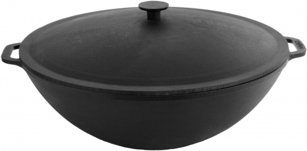 Казан Brizoll ø360 мм 135 мм 8 л чавунний WOK з чавунною кришкою W36-2
