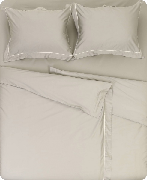 Комплект постельного белья Solid семейный серо-зеленый La Nuit 