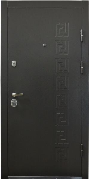 Двері вхідні Міністерство дверей КУ-Орнамент мармур темний 2050х860 мм праві