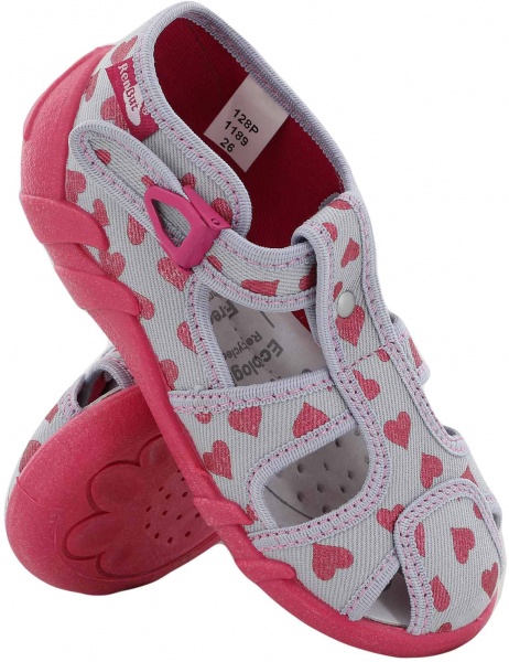 Тапочки RenBut текстильные Сердце р.24 серый 13-128_P-1189-24 