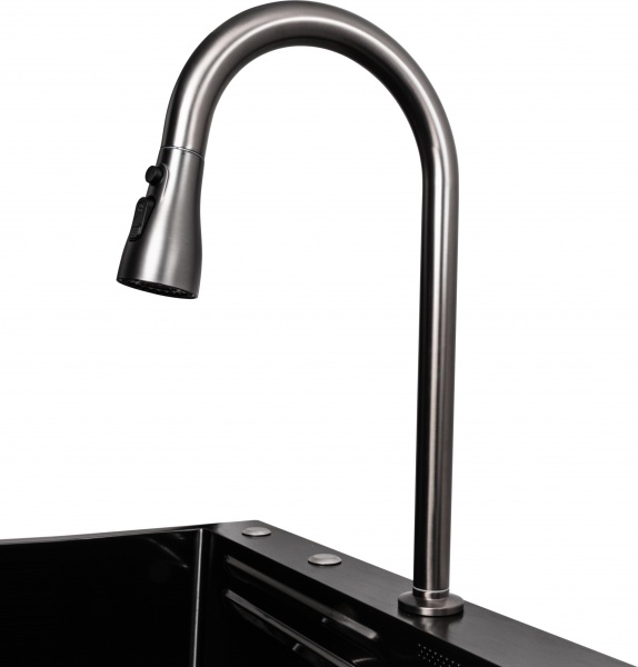 Мойка для кухни Handmade 75х45A PVD водопад черный (000039689) 