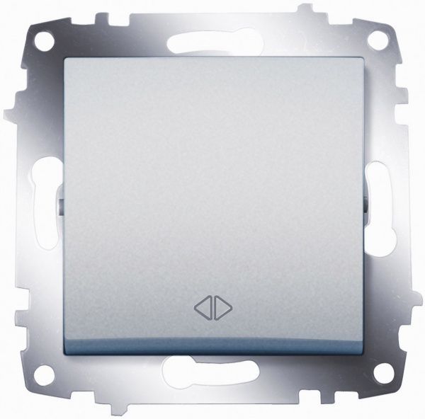 Вимикач перехресний одноклавішний ABB Cosmo без підсвітки 10 А сірий металік 619-011000-214