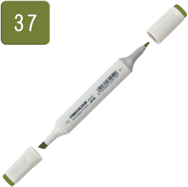 Маркер спиртовой FINECOLOUR Sketch EF100-37 глубокий оливково-зеленый 