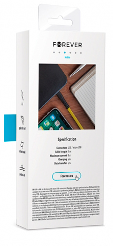 Кабель Forever Core Extreme USB - microUSB 3A 1 м чорнийжовтий (5900495780683) 