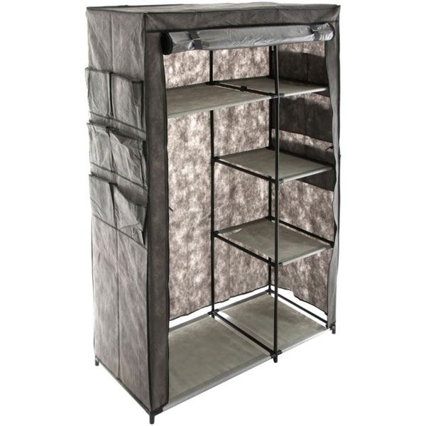 Гардероб на 3 полиці 158x100х46 см сірий