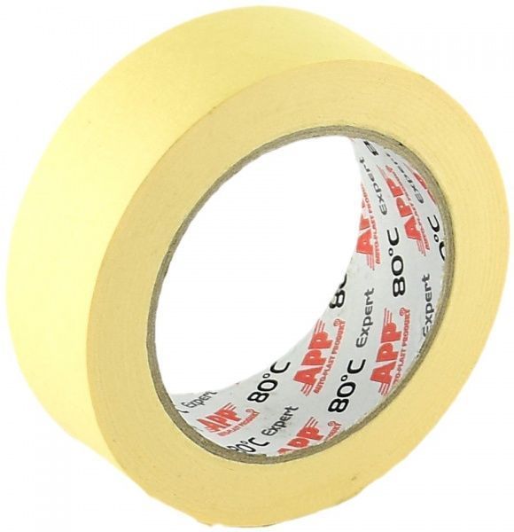 Малярна стрічка для фарбування авто APP 2.4х5000см жовта 80°С