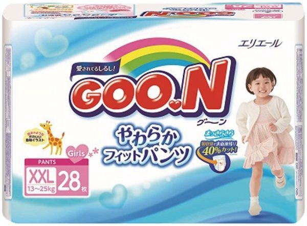 Подгузники-трусики Goon для девочек XXL 28 шт. 753143