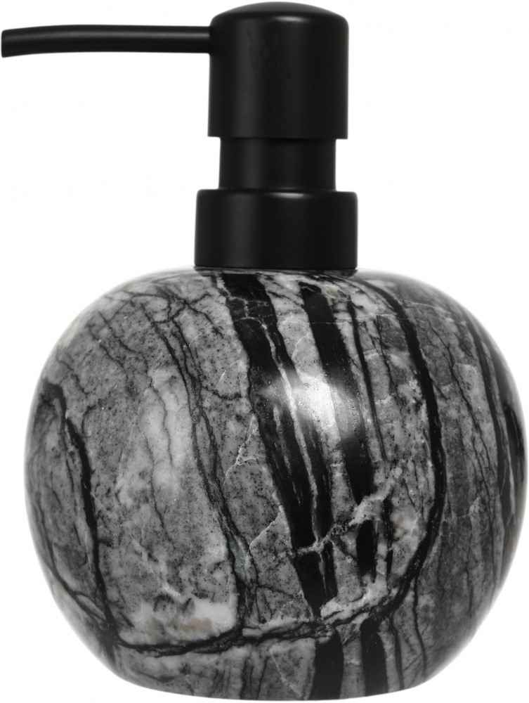Дозатор для рідкого мила Sensio Travertine куля 9х9х10 см чорний