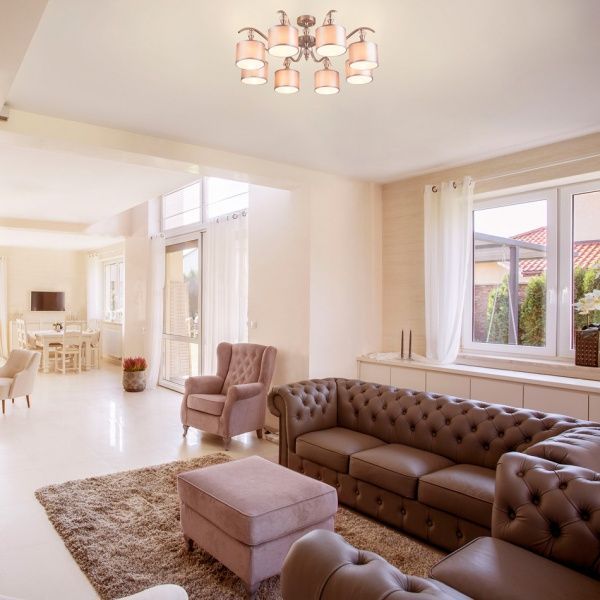 Люстра стельова Strotskis Ofelia 60070/8 8x40 Вт E14 нікель/сатин 