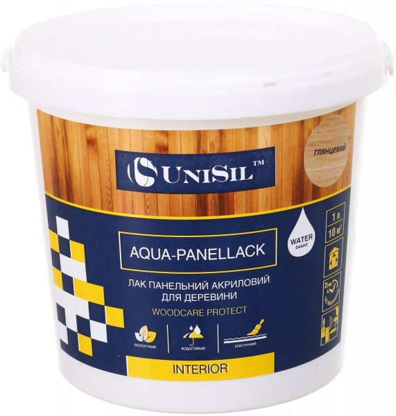 Лак панельний Aqua-Panellack UniSil глянец прозрачный 1 л