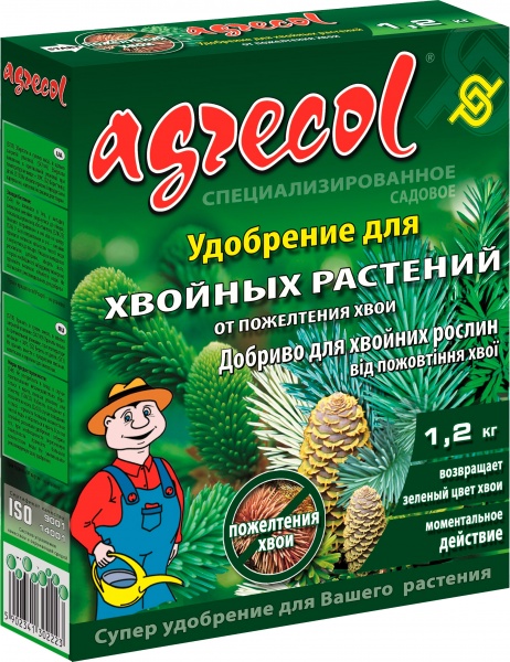 Добриво мінеральне Agrecol для хвойних від пожовтіння 0-0-6 1,2 кг