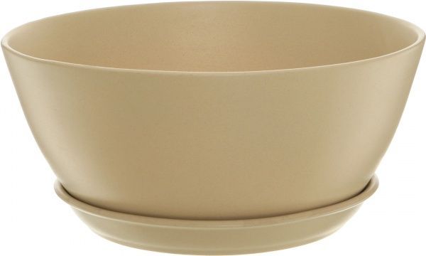 Горшок керамический Ориана-Запорожкерамика Бонсайниця новая крошка круглый 5,5л бежевый 