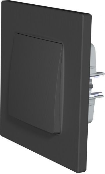 Переключатель проходной одноклавишный Plank Electrotechnic Classic/Nordic без подсветки 10 А 250В антрацит PLK0211241