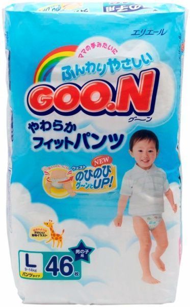 Подгузники-трусики Goon для мальчика L 9-14 кг 46 шт.