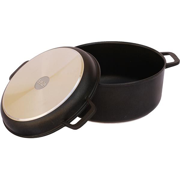 Кастрюля с антипригарным покрытием с крышкой-сковородой 5 л К502Р Biol