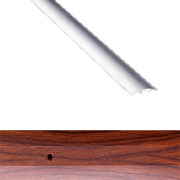 Порожек алюминиевый 6-А Лугалпроф радиальный скрытый крепеж 5х30x900 мм тик 