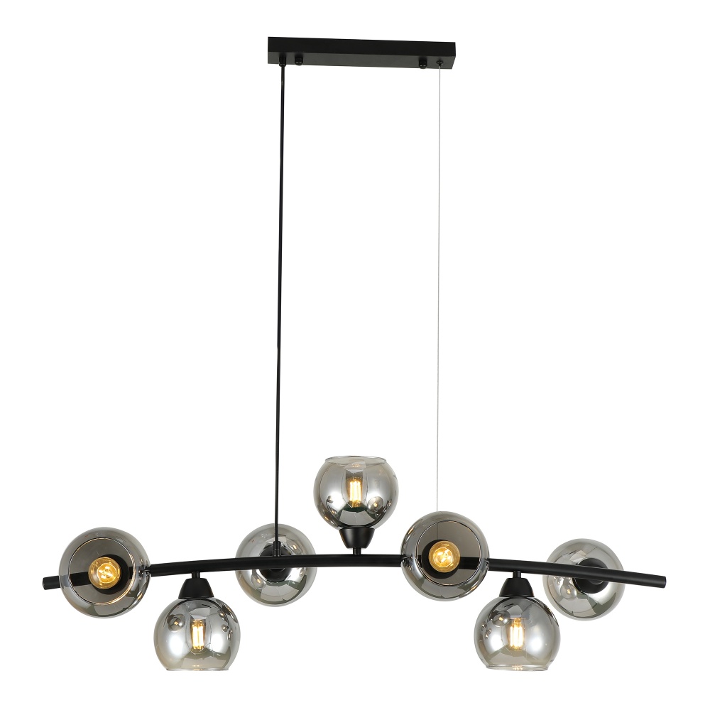Люстра підвісна Miorro Pandora 930x330x900мм 7x40 Вт E27 чорний хром 51-311-177