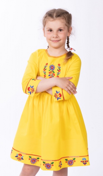 Платье Эдельвика р.128 желтый 108-22/00 