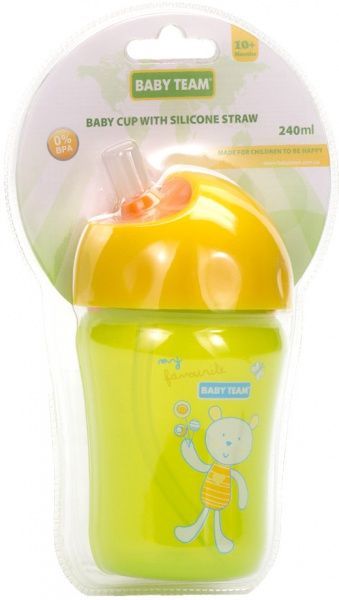 Поильник Baby Team с силиконовой трубочкой 380 мл 5010 в ассортименте